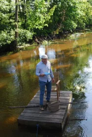 Lesung von Alexander Nitsche auf dem Örtzefloß